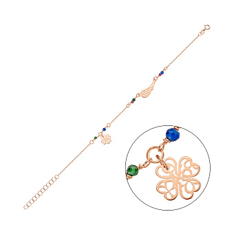 Браслет из красного золота с фианитами (арт. 326961цв)