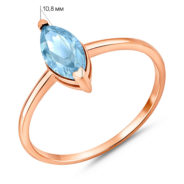 Кольцо из красного золота с топазом (арт. 141233Птг) – изображение 3