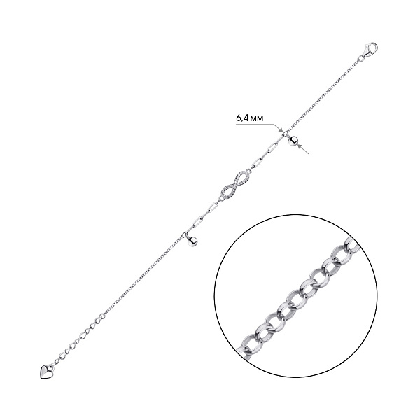 Серебряный браслет "Бесконечность" (арт. 7509/3796) – изображение 2