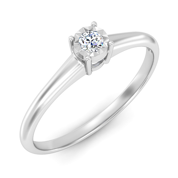 Золотое кольцо с бриллиантом (арт. К011667005б) – изображение 1