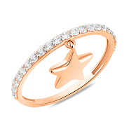 Золотое кольцо с подвеской (арт. 141266)