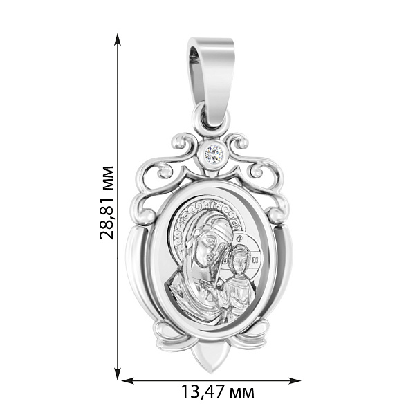 Золотая ладанка Божия Матерь «Казанская» (арт. 440500б) – изображение 3