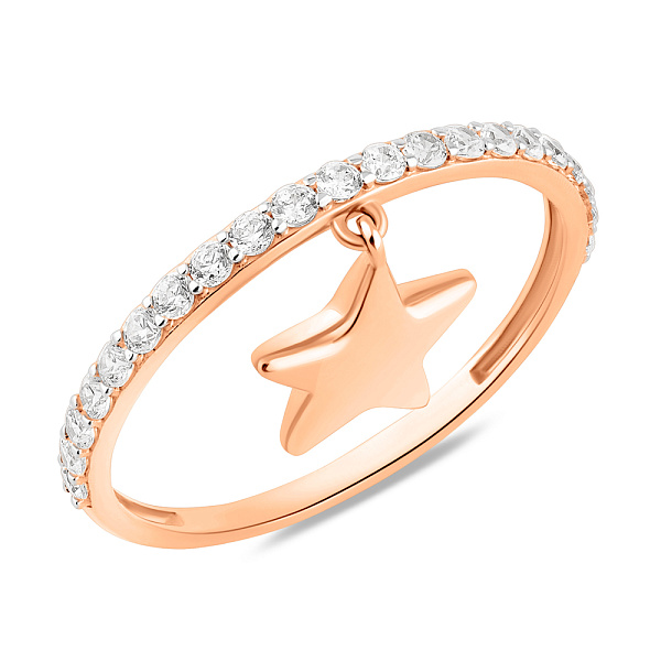 Золота каблучка з підвіскою (арт. 141266) – зображення 1