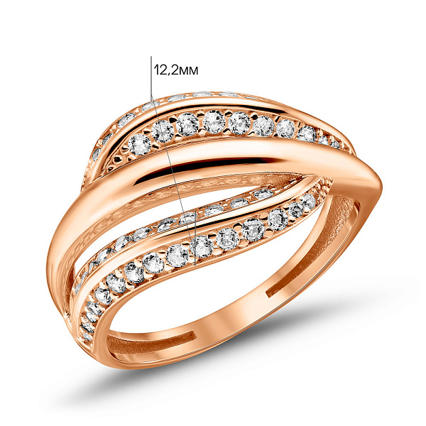 Золотое кольцо с фианитами (арт. 156534) – изображение 2