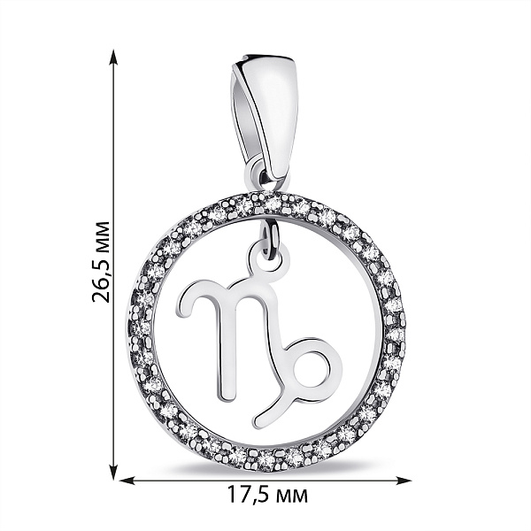 Серебряный подвес Козерог (арт. 7503/А054кзпю) – изображение 2
