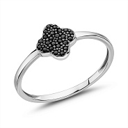 Золотое кольцо с черными бриллиантами (арт. К011509010бч)