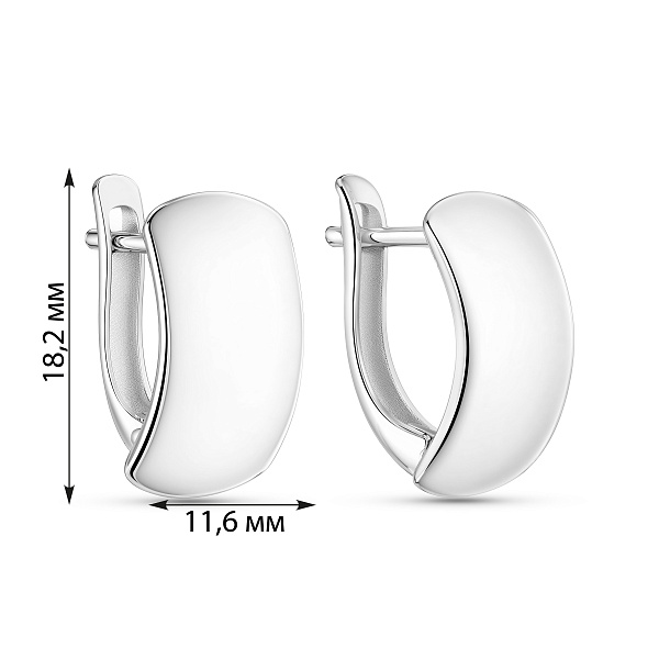 Широкие серебряные серьги (арт. 7502/3771/1) – изображение 2