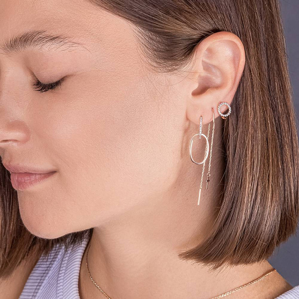 Серьги из красного золота с фианитами (арт. 2107931101) – изображение 2