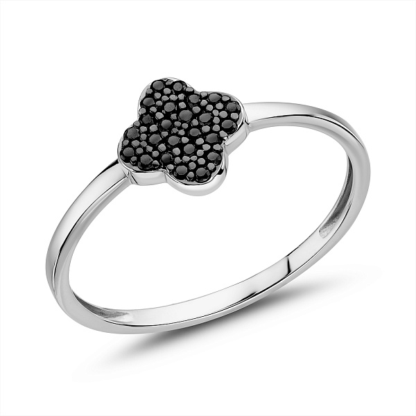 Золота каблучка  з чорними діамантами (арт. К011509010бч) – зображення 1