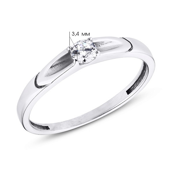 Серебряное кольцо с фианитом (арт. 7501/15013р) – изображение 2