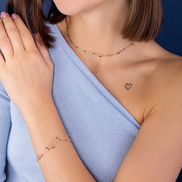 Колье из желтого золота Francelli (арт. 352449жмлн) – изображение 3