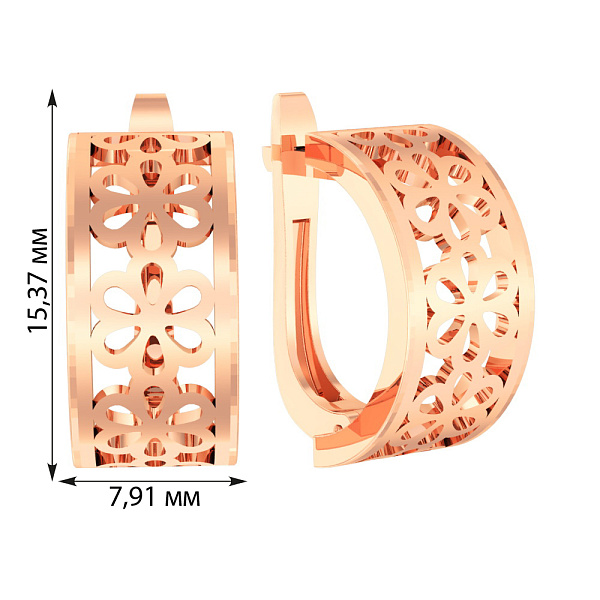 Золотые серьги без камней (арт. 113700) – изображение 2
