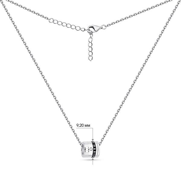 Кольє зі срібла з керамікою і фіанітом (арт. 7507/1420крч) – зображення 3