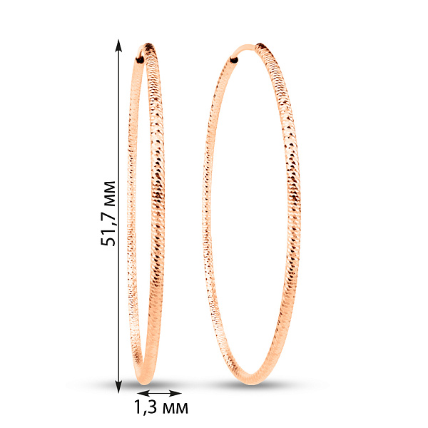 Золотые серьги-кольца с алмазной гранью (арт. 122001/50) – изображение 4