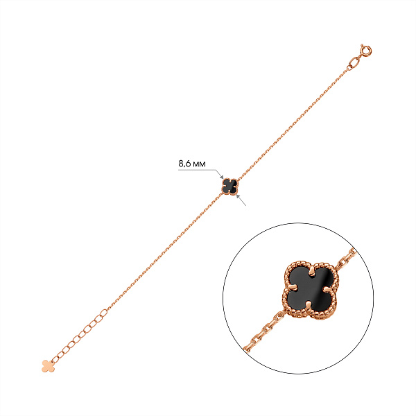 Золотий браслет з оніксом (арт. 341496/7о) – зображення 2