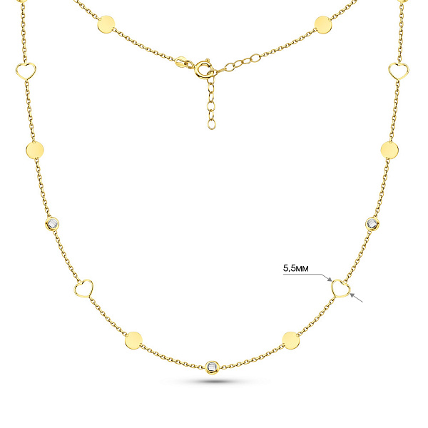 Колье из желтого золота с фианитами (арт. 352636ж) – изображение 4