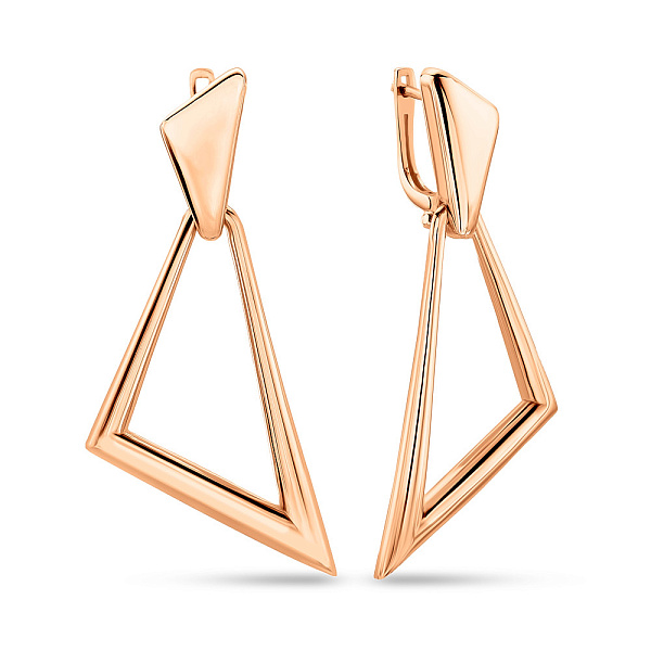 Серьги Треугольники из красного золота (арт. 1091141) – изображение 1