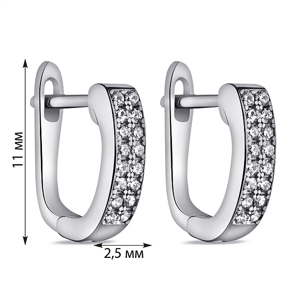 Серебряные серьги с фианитами (арт. 7502/9541) – изображение 2
