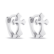Фото Серьги-кольца из серебра Крестики (арт. 7502/9136/10)