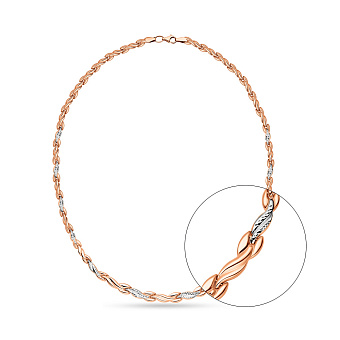 Фото Золотое колье с родированием (арт. 370064р)