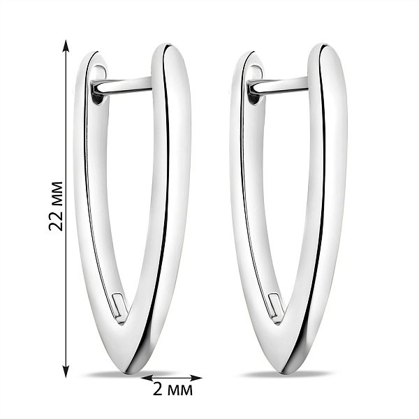 Серебряные серьги без камней (арт. 7502/9247) – изображение 2