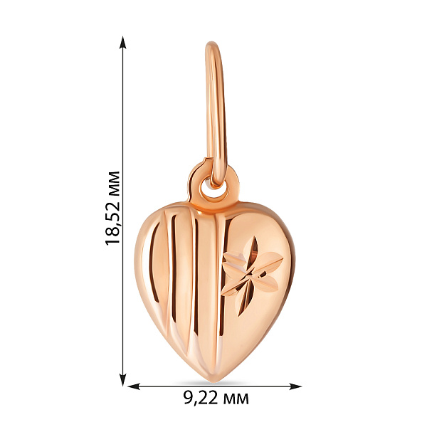 Кулон из красного золота «Сердце» (арт. 421419) – изображение 2
