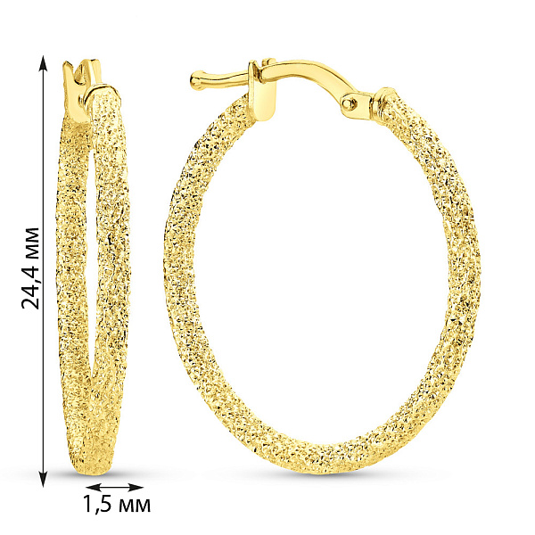 Золотые серьги-кольца (арт. 1091203/20ж) – изображение 3