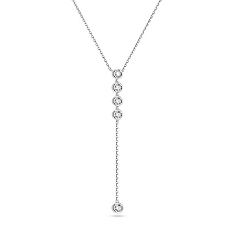 Фото Колье-галстук из белого золота с бриллиантовой дорожкой (арт. Ц341283020/8б)