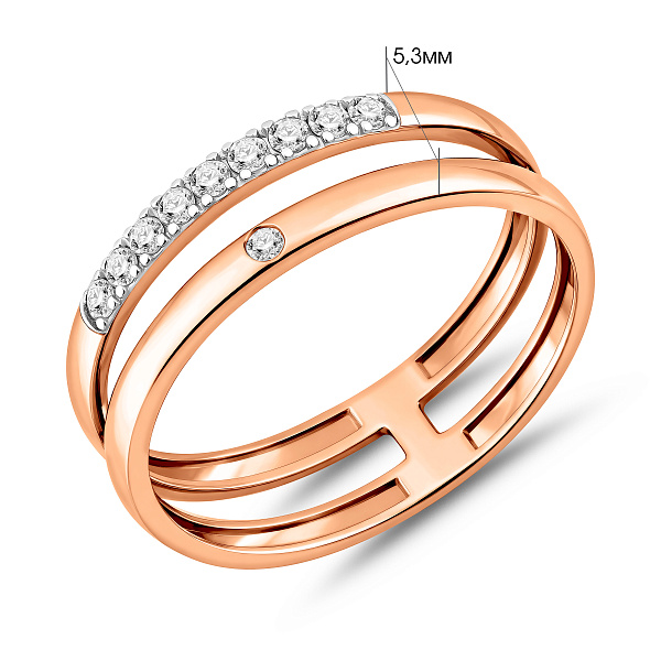 Золотое кольцо с фианитами (арт. 140715) – изображение 3