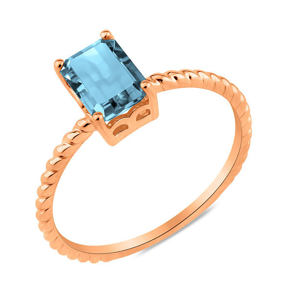 Каблучка з червоного золота з топазом (арт. 141376Птг) – зображення 1