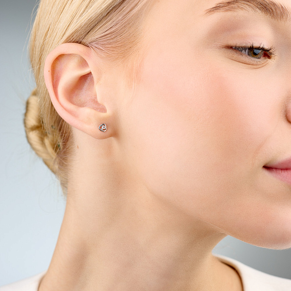 Пусеты из белого золота с бриллиантами (арт. Т011154005б) – изображение 2