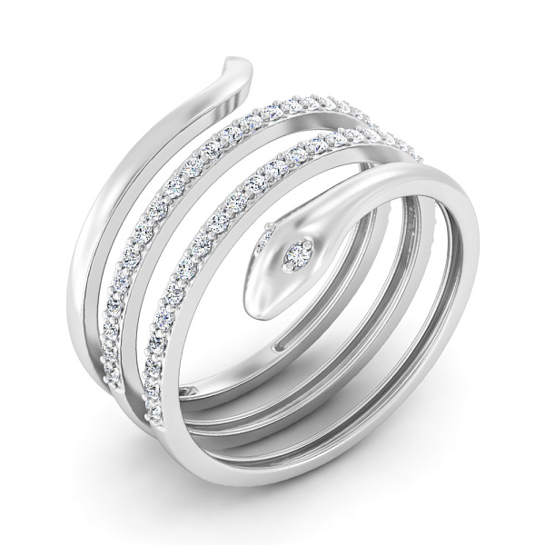 Каблучка з білого золота з фіанітами (арт. 1401030б) – зображення 1