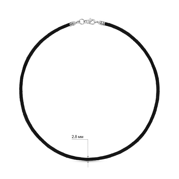 Шелковый ювелирный шнурок с серебряной застежкой (арт. 7308/4100488) – изображение 2