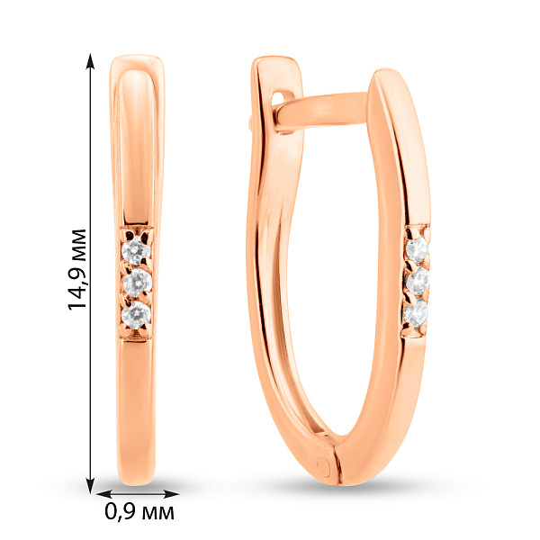 Золоті сережки з фіанітами (арт. С-АНГ3-11) – зображення 2