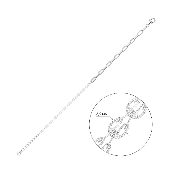 Серебряный браслет с насечками (арт. 7509/5221) – изображение 2