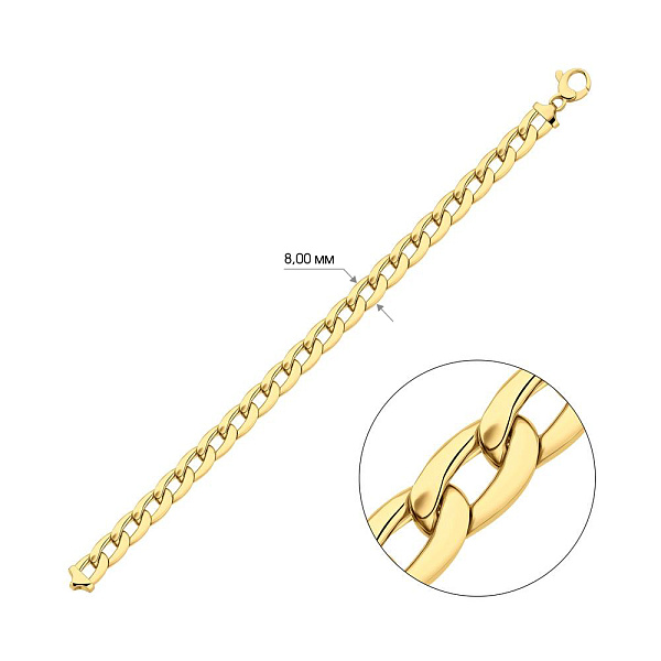 Ланцюговий золотий браслет Francelli в жовтому кольорі металу (арт. 325522ж) – зображення 3