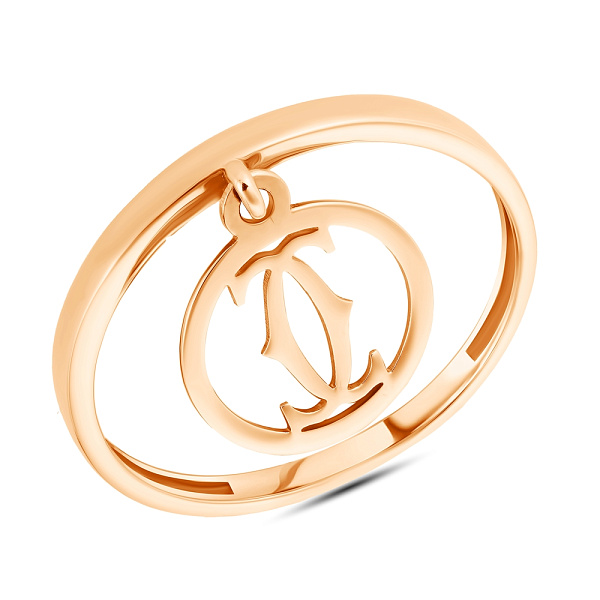 Кольцо из красного золота с подвеской (арт. 154749) – изображение 1