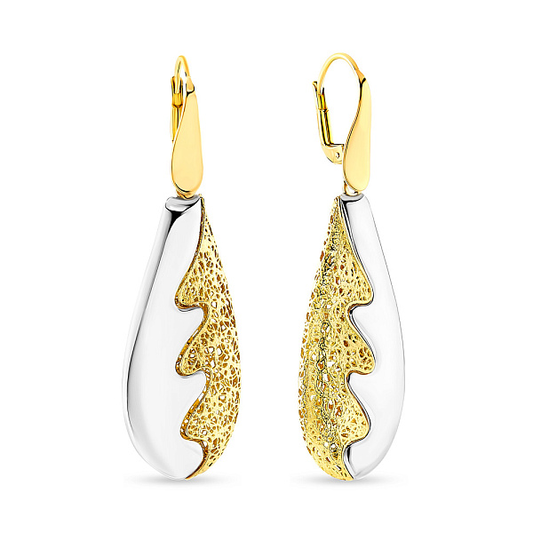 Сережки Francelli з білого і жовтого золота (арт. 103572жб) – зображення 1