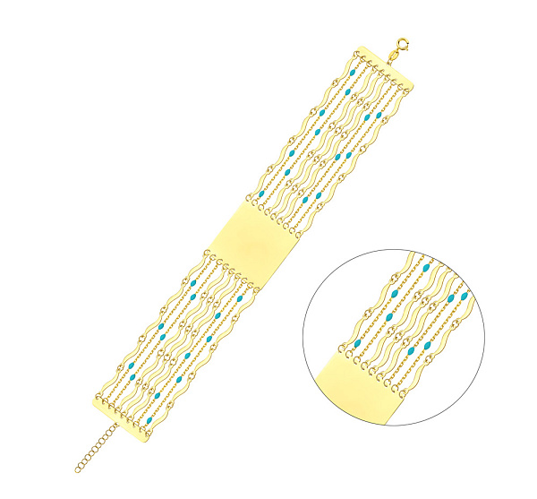 Браслет Francelli з жовтого золота з емаллю (арт. 3261052жег) – зображення 1