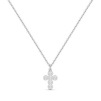 Серебряное колье Крестик с фианитами (арт. 7507/1101)