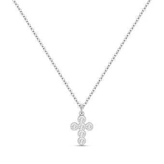 Срібне кольє Хрестик з фіанітами (арт. 7507/1101)