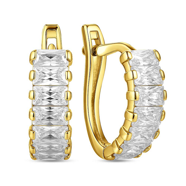 Сережки из желтого золота с фианитами (арт. 110293ж) – изображение 1