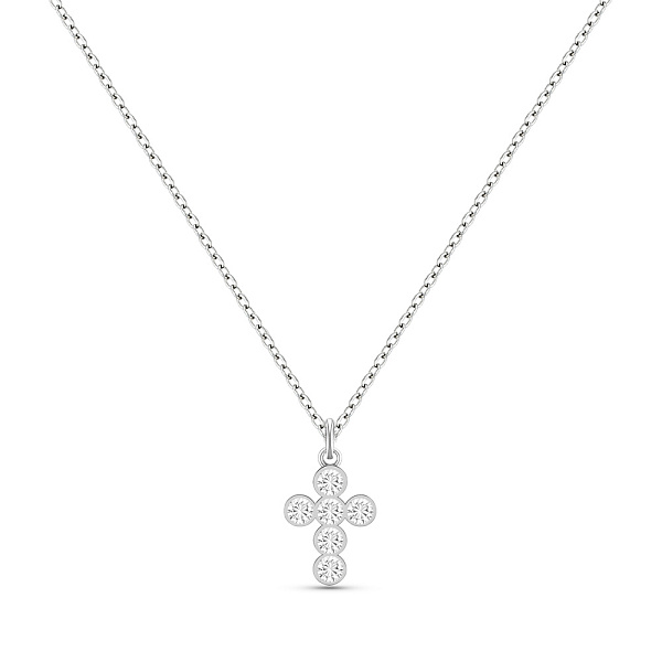 Срібне кольє Хрестик з фіанітами (арт. 7507/1101) – зображення 1