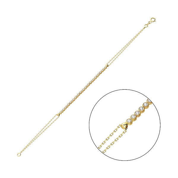 Браслет з жовтого золота з доріжкою фіанітів (арт. 321925ж) – зображення 1