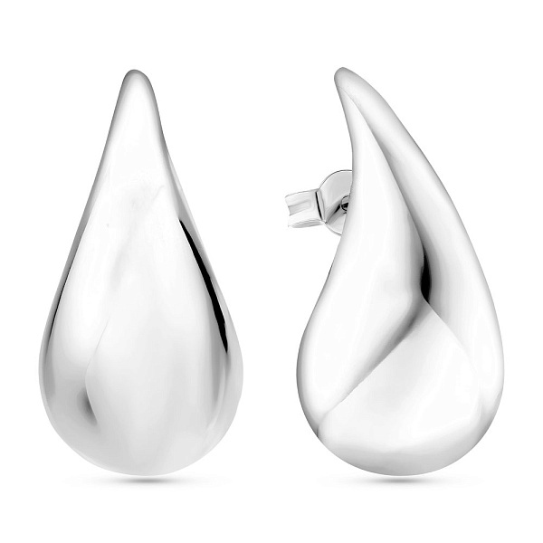 Серьги-пусеты Капля из белого золота (арт. 1091497/3б) – изображение 1