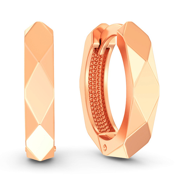 Серьги-кольца из красного золота  (арт. 110708) – изображение 1