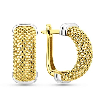 Серьги из желтого золота с родированием (арт. 1092011жр)