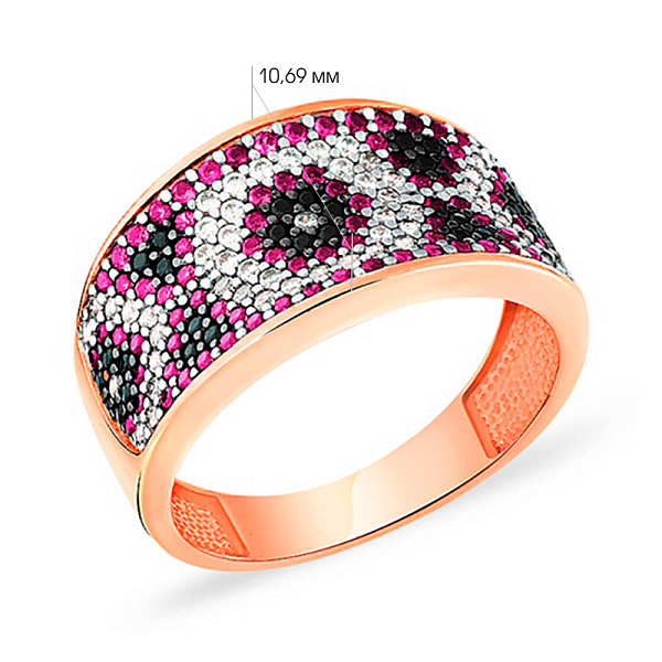 Золота каблучка з фіанітами (арт. 140334Уа) – зображення 5