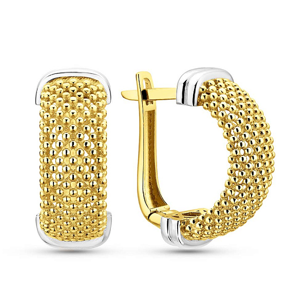 Серьги из желтого золота с родированием (арт. 1092011жр) – изображение 1