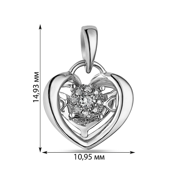 Золота підвіска з танцюючим діамантом (арт. П341187010б) – зображення 2